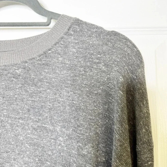 MADEWELL Hi-Line Size Small Gray Space Dye Cropped Length Long Sleeve Tee - Picture 2 of 7